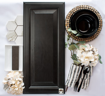black stain on cabinet door