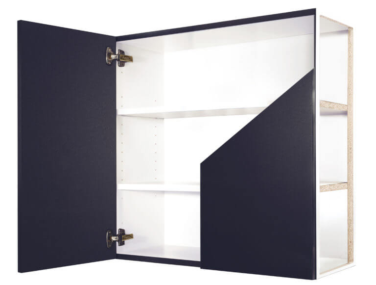 frameless upper cabinet construction
